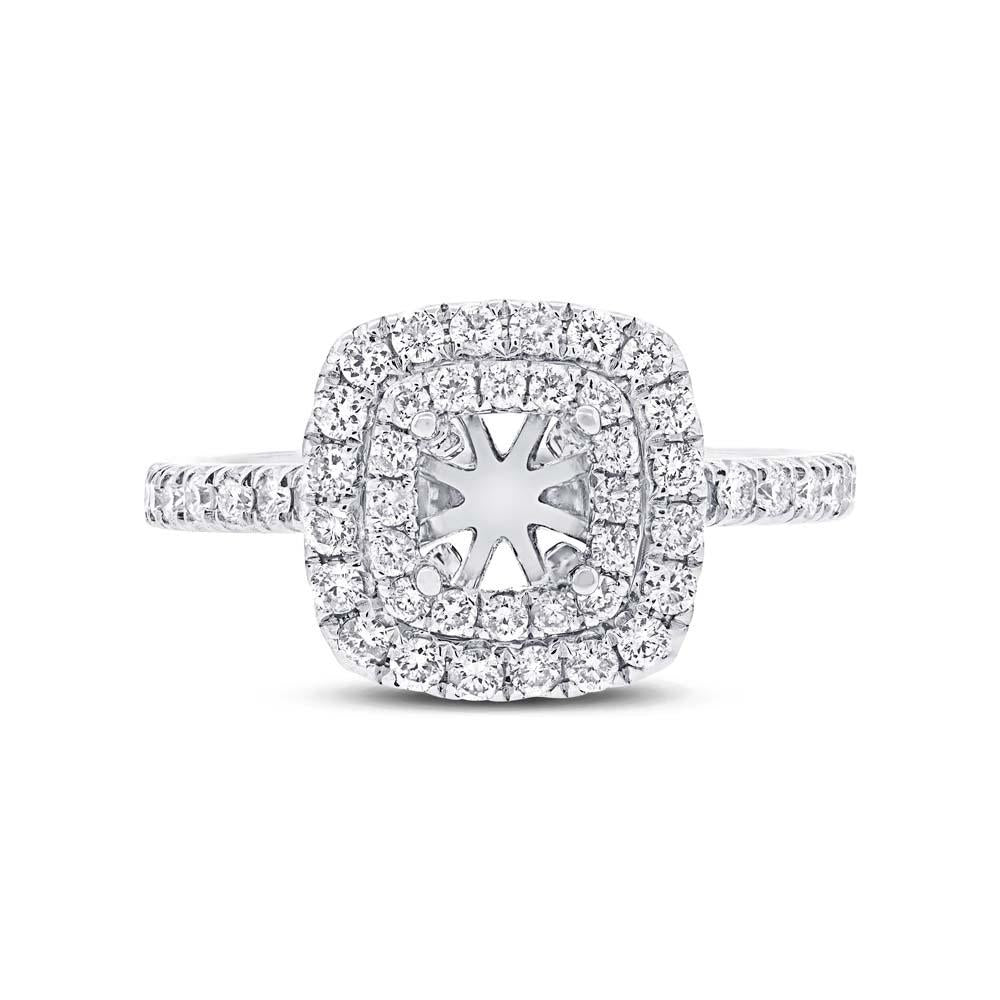 14k White Gold Diamond Semi-mount Ring - 0.75ct