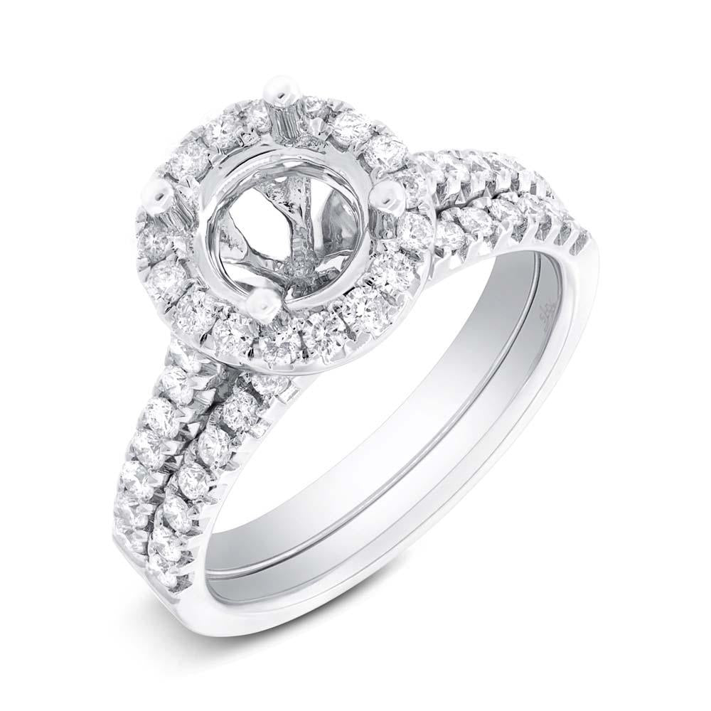 14k White Gold Diamond Semi-mount Ring 2-pc - 0.64ct