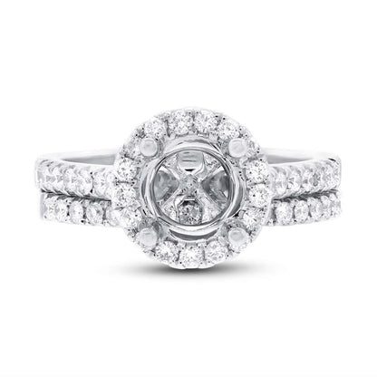 14k White Gold Diamond Semi-mount Ring 2-pc - 0.68ct
