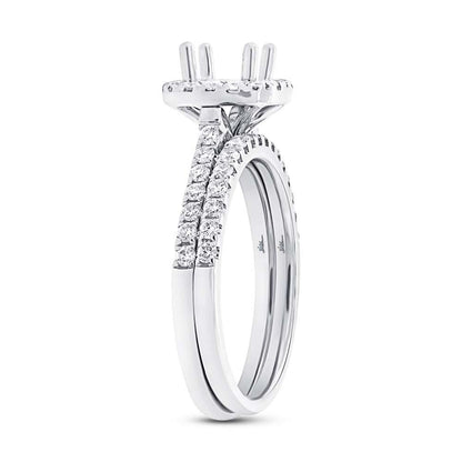 14k White Gold Diamond Semi-mount Ring 2-pc - 0.63ct