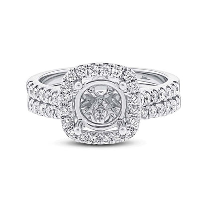 14k White Gold Diamond Semi-mount Ring 2-pc - 0.68ct