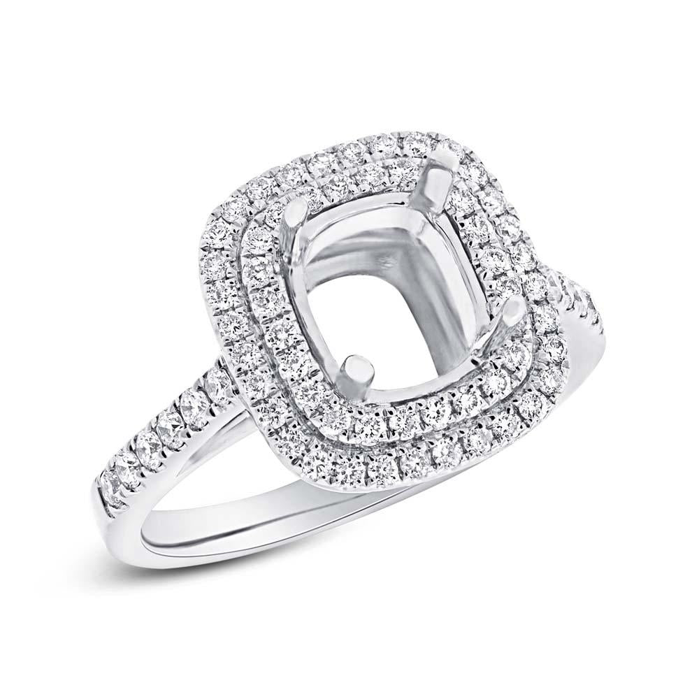 14k White Gold Diamond Semi-mount Ring - 0.56ct