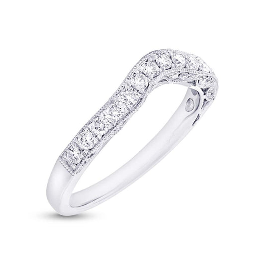 14k White Gold Gold Diamond Shadow Band - 0.47ct