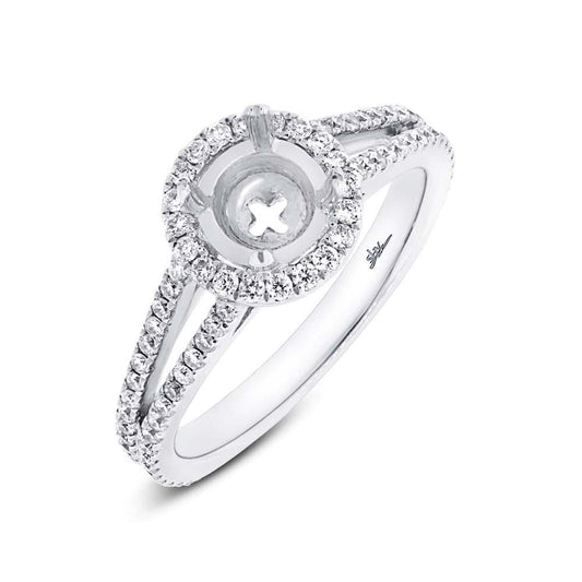 18k White Gold Diamond Semi-mount Ring - 0.55ct