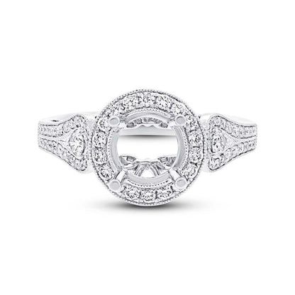 14k White Gold Diamond Semi-mount Ring - 0.58ct