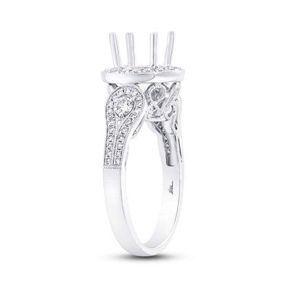 14k White Gold Diamond Semi-mount Ring - 0.58ct