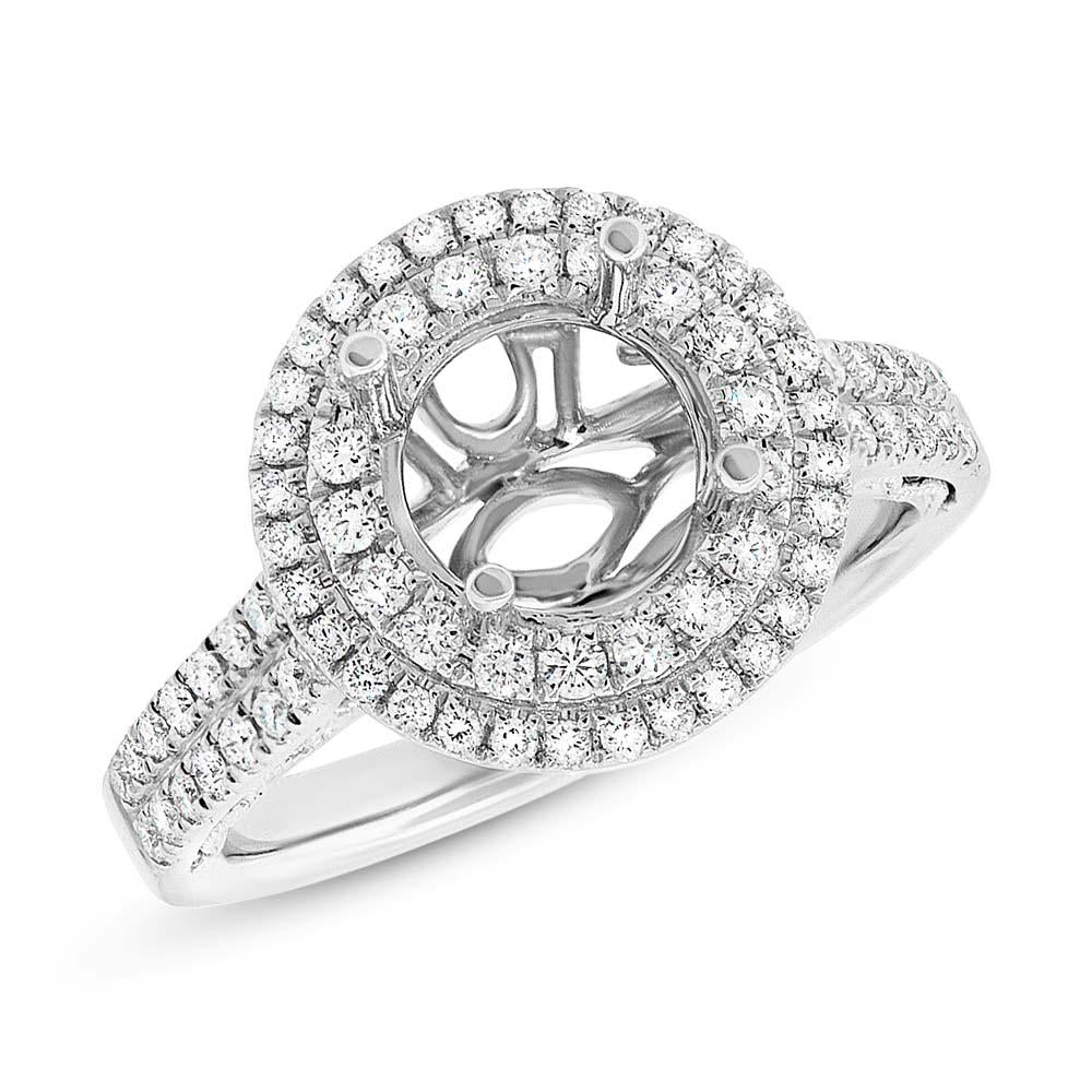 14k White Gold Diamond Semi-mount Ring - 0.65ct