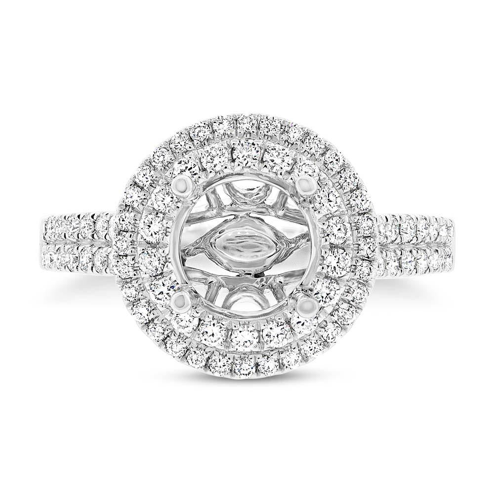 14k White Gold Diamond Semi-mount Ring - 0.65ct