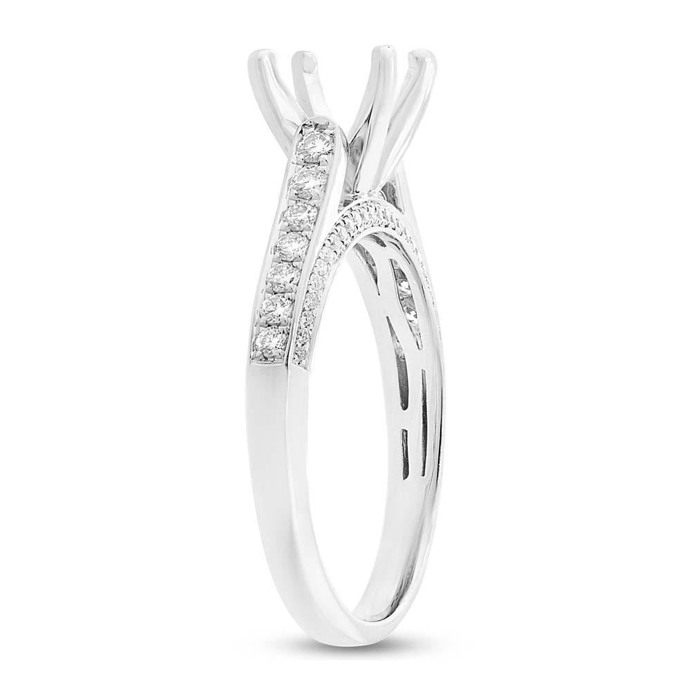14k White Gold Diamond Semi-mount Ring for 1.50ct Center - 0.39ct
