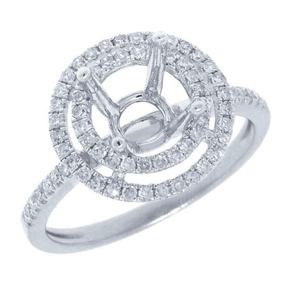 14k White Gold Diamond Semi-mount Ring - 0.37ct