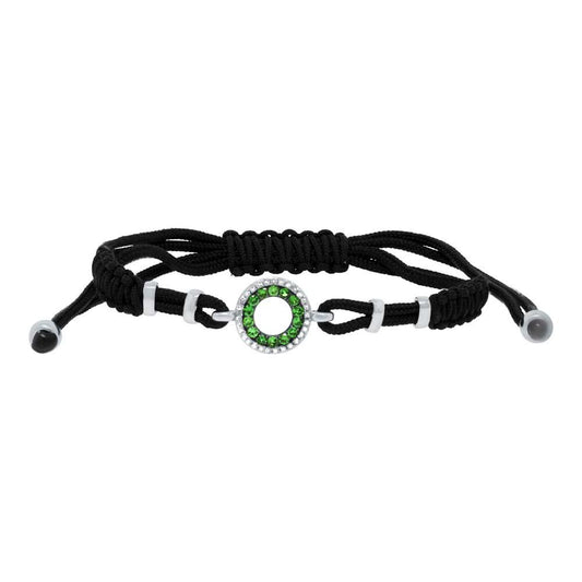 Diamond & 0.20ct Green Garnet 14k White Gold Bracelet - 0.09ct