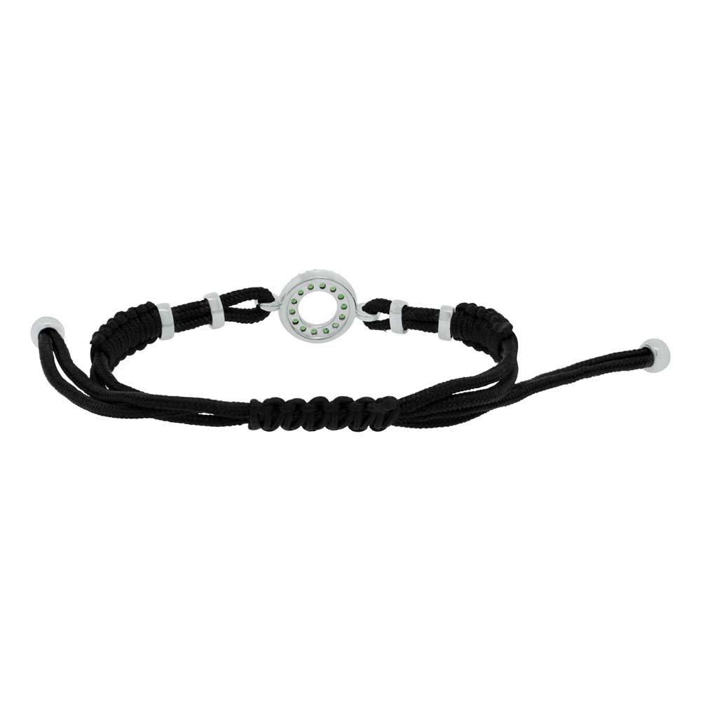 Diamond & 0.20ct Green Garnet 14k White Gold Bracelet - 0.09ct