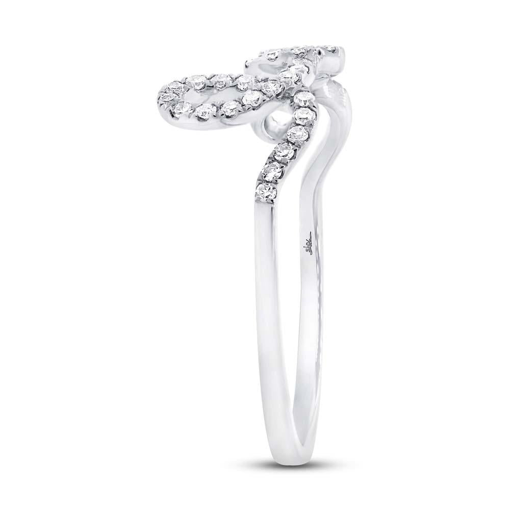 14k White Gold Diamond ''Love'' Ring - 0.28ct