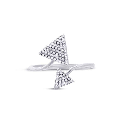 14k White Gold Diamond Triangle Lady's Ring - 0.21ct