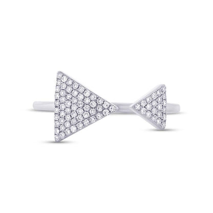 14k White Gold Diamond Triangle Lady's Ring - 0.21ct