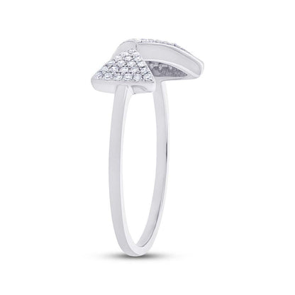 14k White Gold Diamond Triangle Lady's Ring - 0.21ct