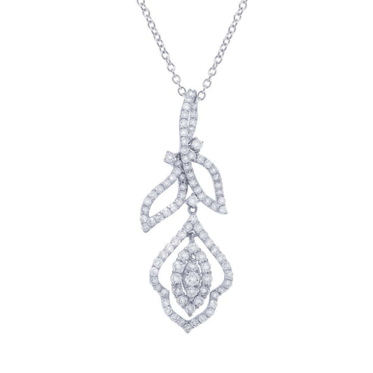 18k White Gold Diamond Pendant - 1.92ct