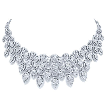 18k Classy White Gold Diamond Necklace - 34.65ct V0099