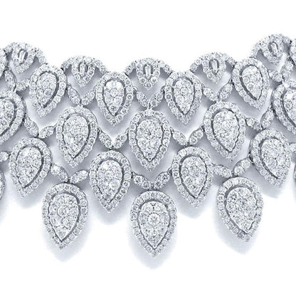 18k Classy White Gold Diamond Necklace - 34.65ct V0099