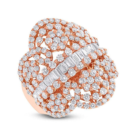 18k Rose Gold Diamond Lady's Ring - 3.63ct