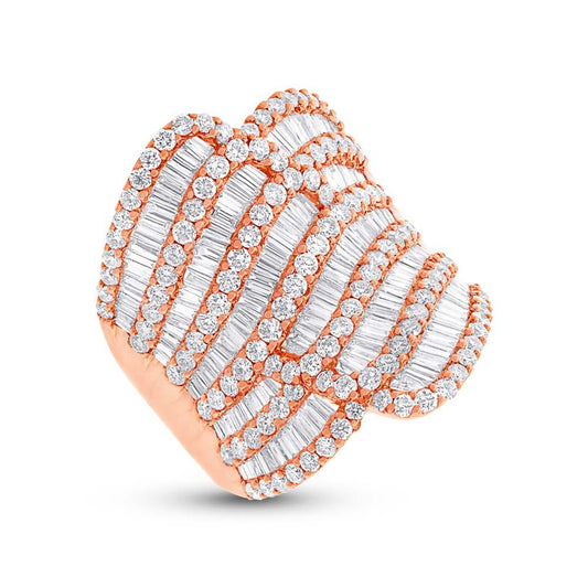 18k Rose Gold Diamond Lady's Ring - 3.63ct