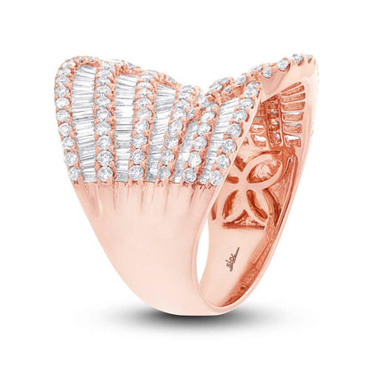 18k Rose Gold Diamond Lady's Ring - 3.63ct