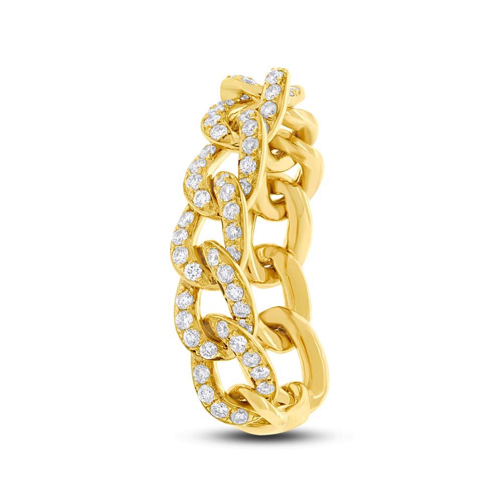 14k Yellow Gold Diamond Chain Ring - 0.62ct