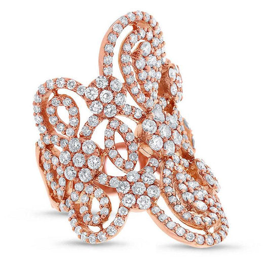 18k Rose Gold Diamond Lady's Ring - 4.43ct
