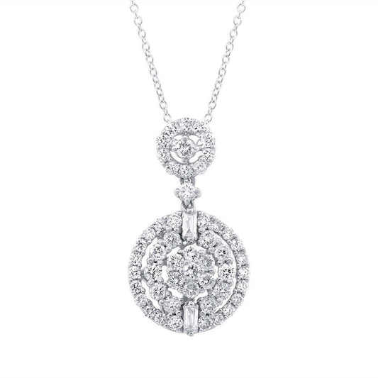 18k White Gold Diamond Pendant - 1.21ct