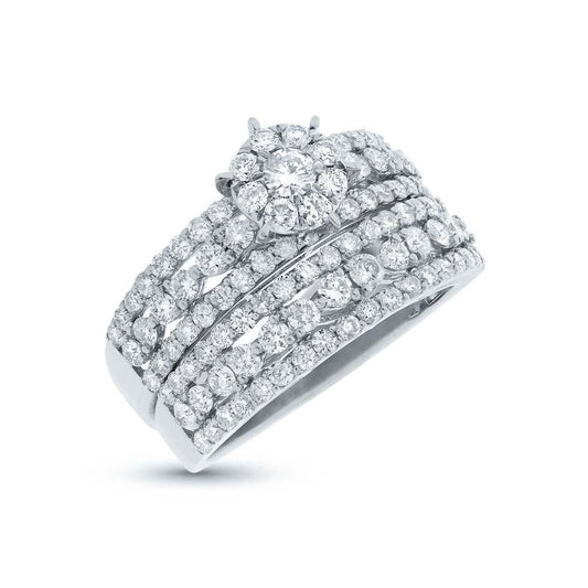 18k White Gold Diamond Lady's Ring 2-pc - 1.92ct