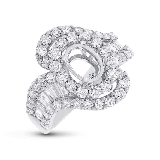18k White Gold Diamond Semi-mount Ring - 1.96ct