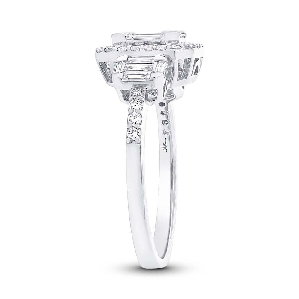 18k White Gold Diamond Baguette Lady's Ring - 0.85ct