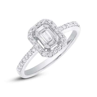 18k White Gold Diamond Baguette Lady's Ring - 0.51ct