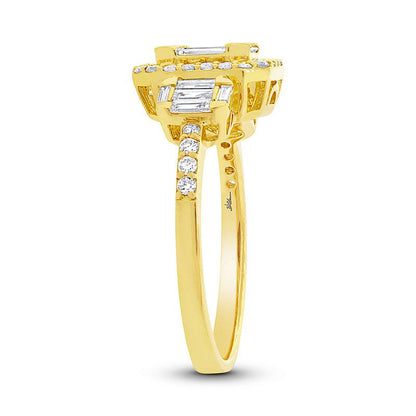 18k Yellow Gold Diamond Baguette Lady's Ring - 0.85ct