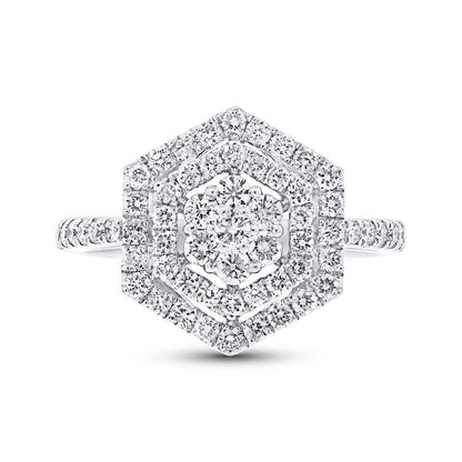 18k White Gold Diamond Lady's Ring - 0.97ct