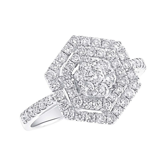 18k White Gold Diamond Lady's Ring - 0.97ct
