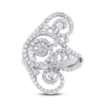 18k White Gold Diamond Lady's Ring - 1.89ct