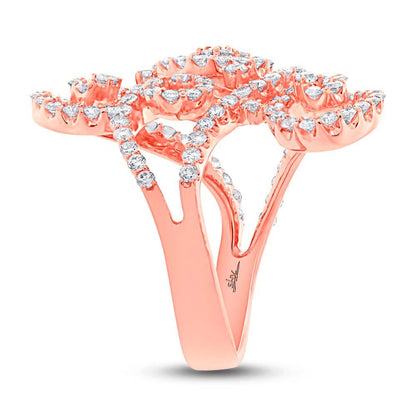 18k Rose Gold Diamond Lady's Ring - 1.89ct