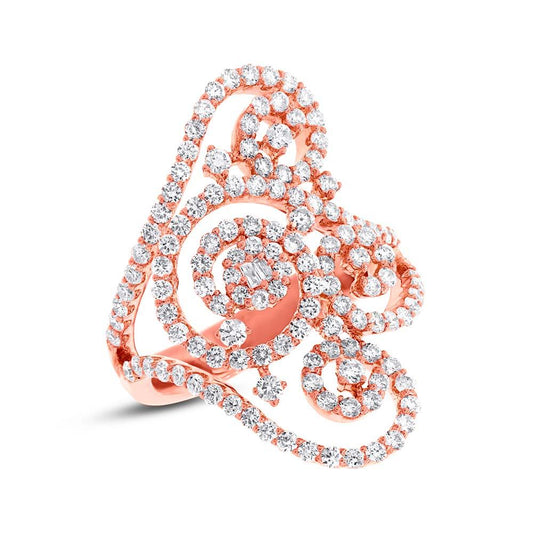 18k Rose Gold Diamond Lady's Ring - 1.89ct