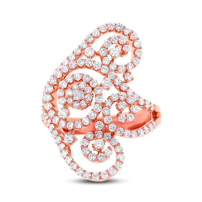 18k Rose Gold Diamond Lady's Ring - 1.89ct