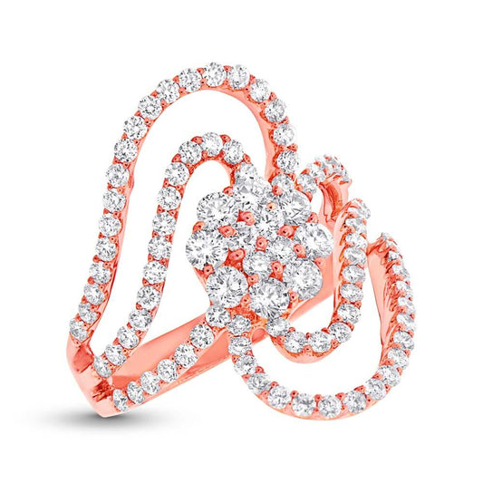 18k Rose Gold Diamond Lady's Ring - 1.83ct