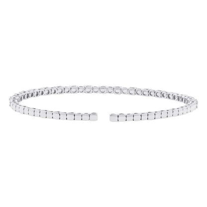 14k White Gold Diamond Bangle - 1.75ct