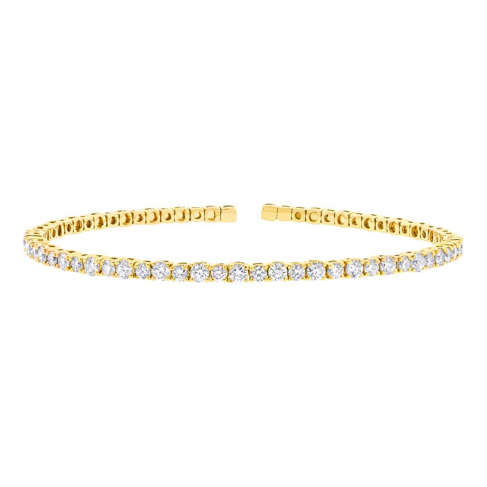 14k Yellow Gold Diamond Bangle - 3.82ct
