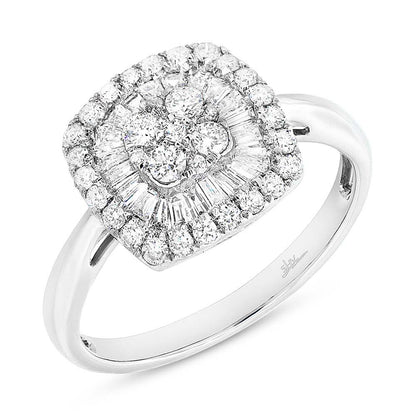 18k White Gold Diamond Baguette Lady's Ring - 0.75ct