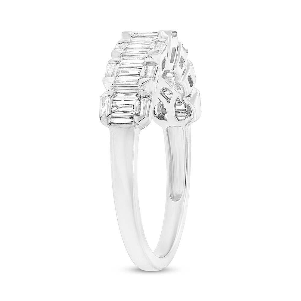 18k White Gold Diamond Baguette Lady's Ring - 0.58ct