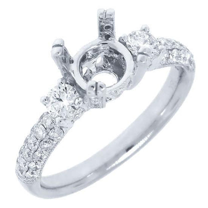 18k White Gold Diamond Semi-mount Ring - 0.76ct