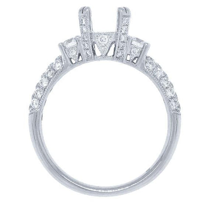 18k White Gold Diamond Semi-mount Ring - 0.76ct