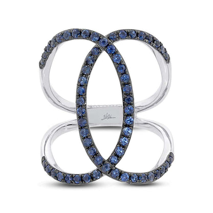 Blue Sappphire 14k White Gold Lady's Ring - 0.90ct