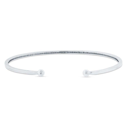 14k White Gold Diamond Bangle - 0.23ct