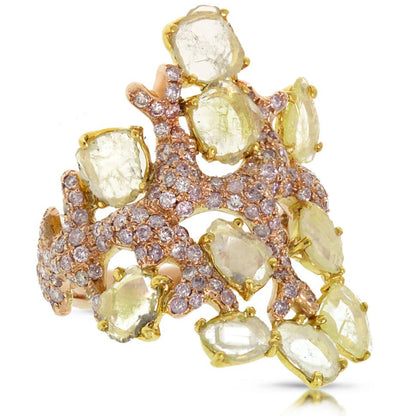18k Rose Gold Fancy Color Diamond Ring - 2.73ct